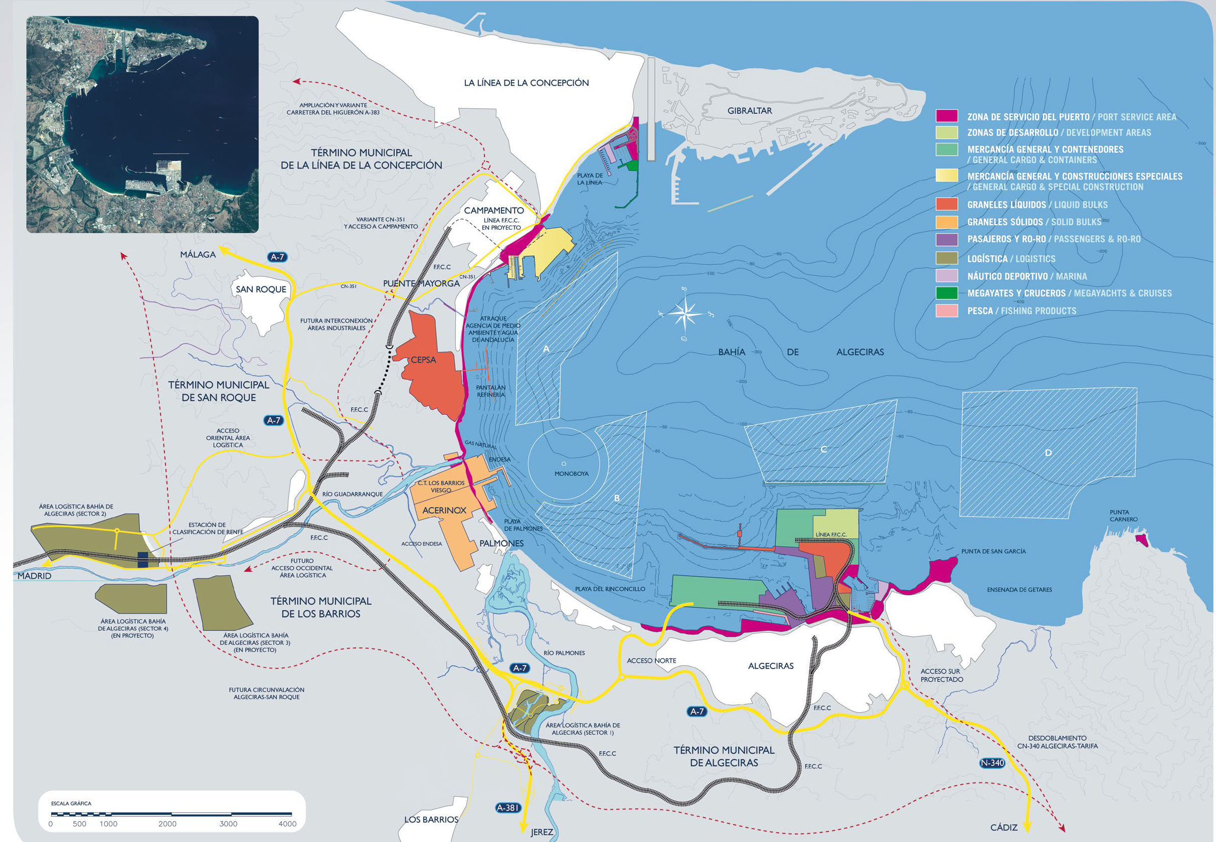 Puerto Algeciras - SONA Servicio - plano carta servicios 2021-2022. Foto APBA ALGECIRAS