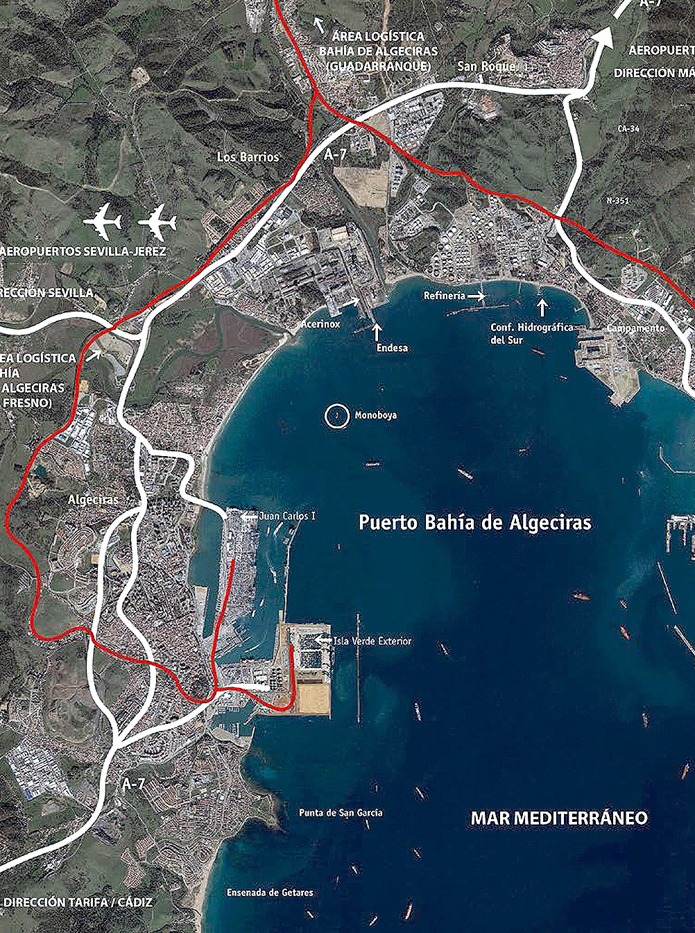 Puerto Algeciras - Accesos terrestres puerto. Foto APBA ALGECIRAS