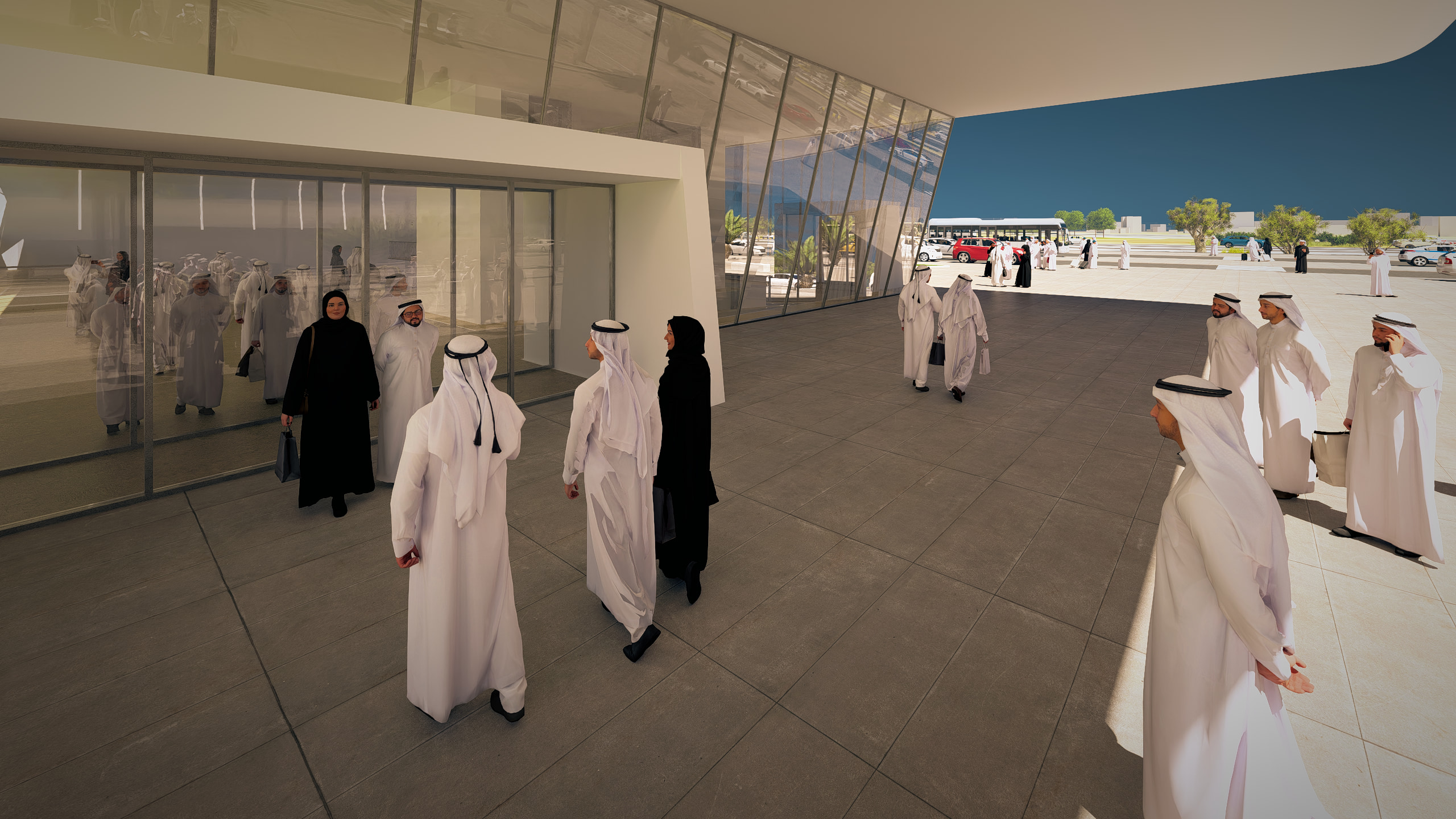 Render of the Abu Dhabi Airport Station