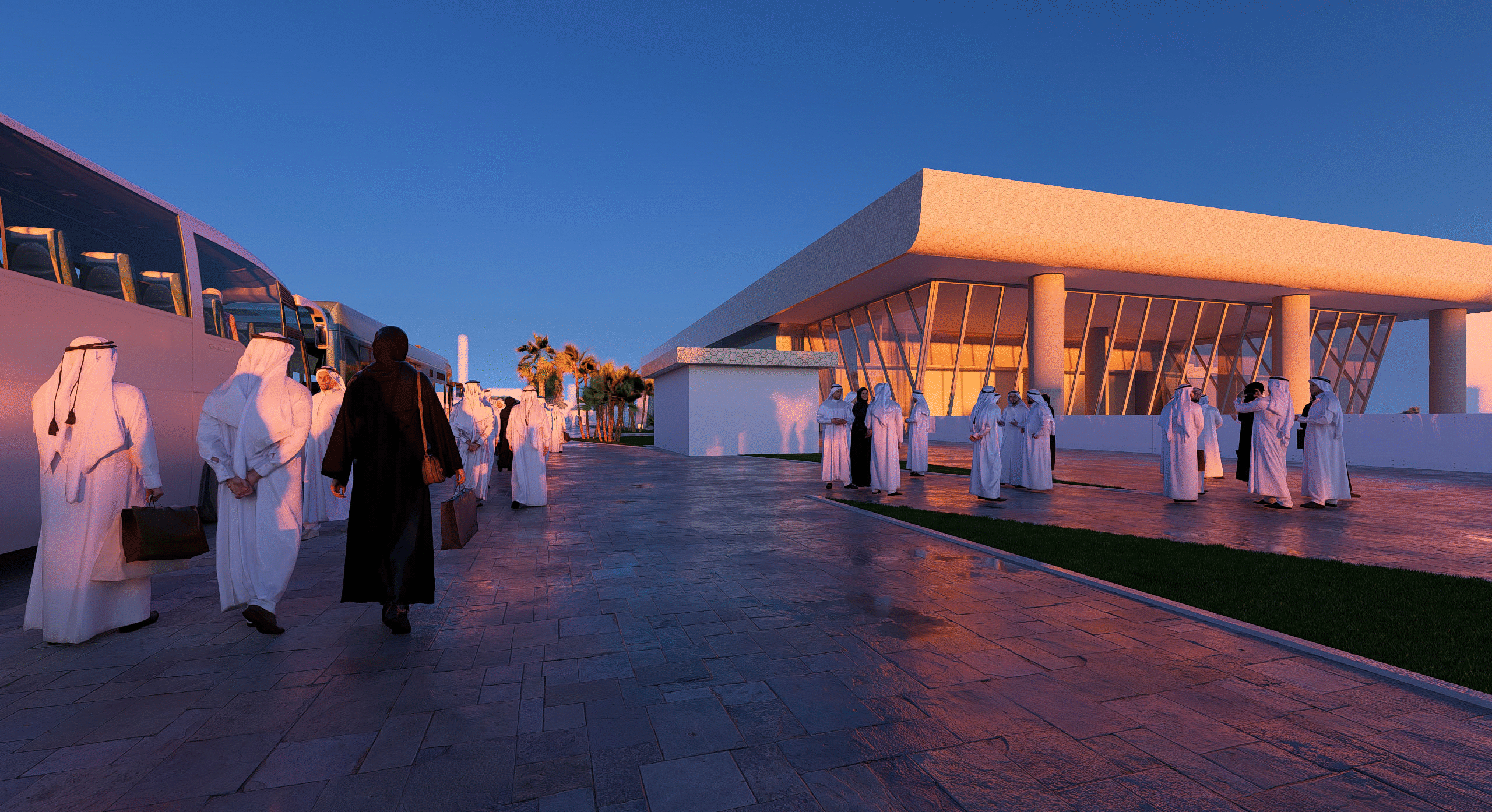 Exterior and interior designs for Al Jaddaf station