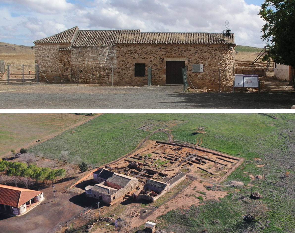 Photo of a hermitage and an adjacent archaeological site
