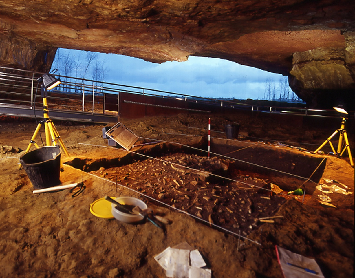 Archaeological remains inside a cave