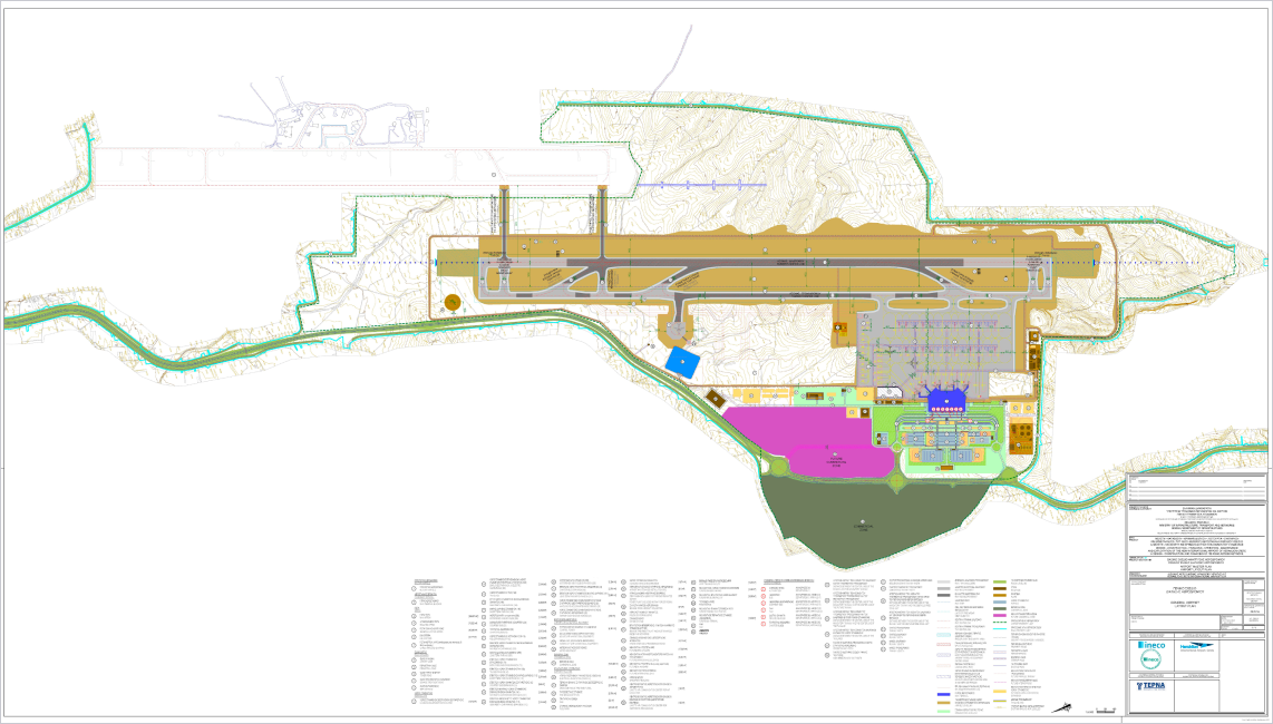 Diseño general del aeropuerto de Kasteli recogido en el Plan Director.