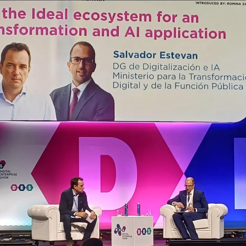 The president of Ineco, Sergio Vázquez Torrón, together with Salvador Estevan