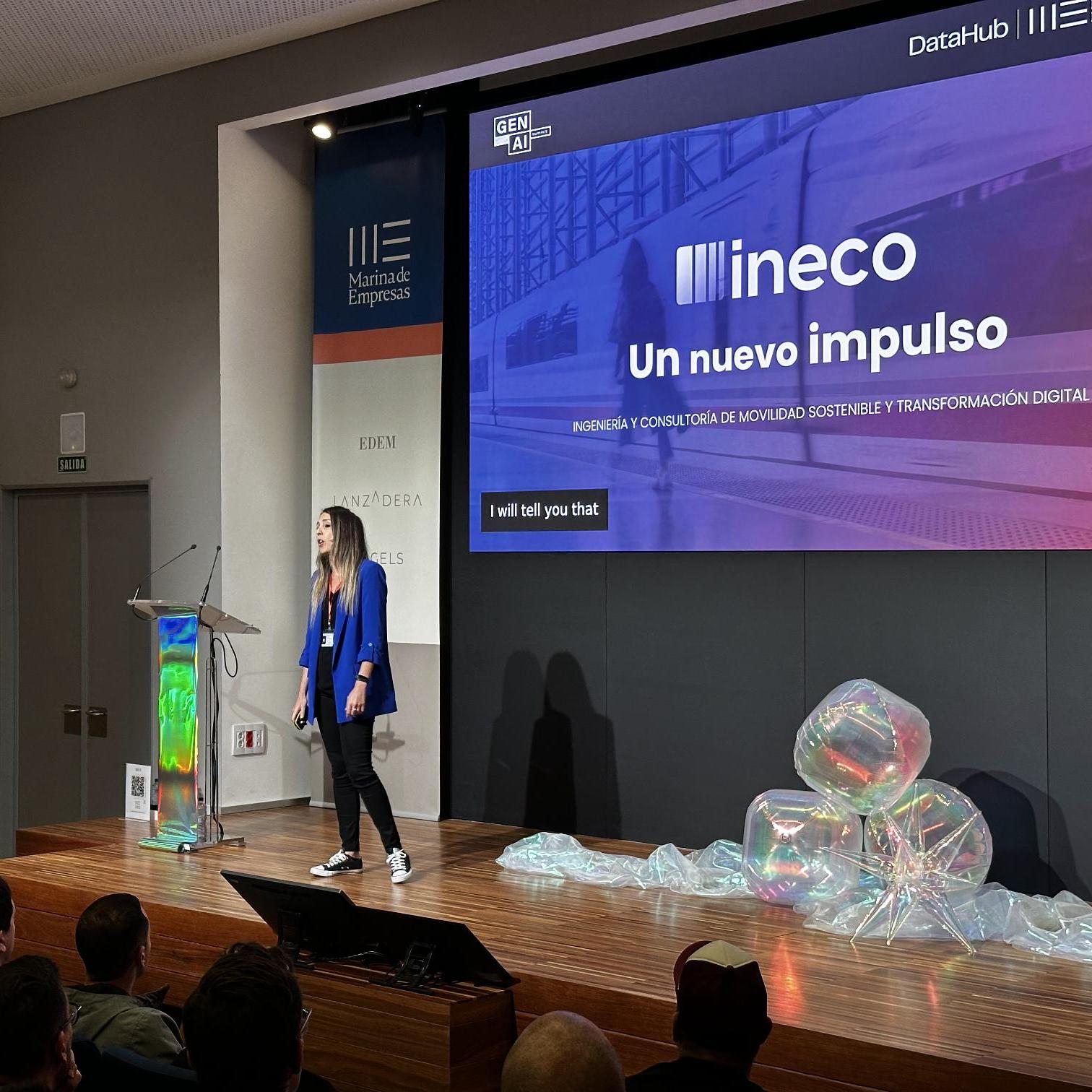 Paloma Muñoz, experta en innovación y transformación digital en Ineco durante su intervención en GenAI Summit EU