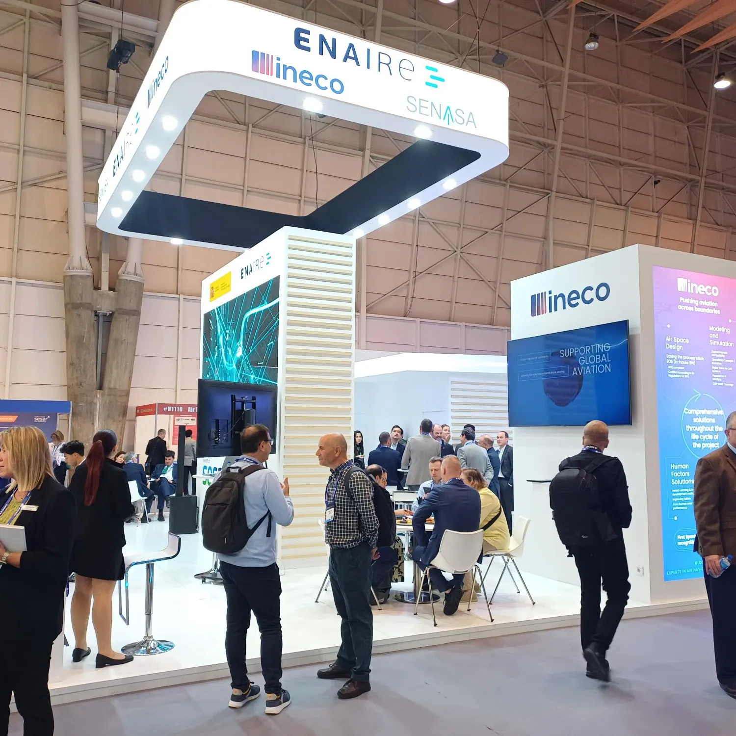 Ineco had its own space shared with ENAIRE and SENASA.