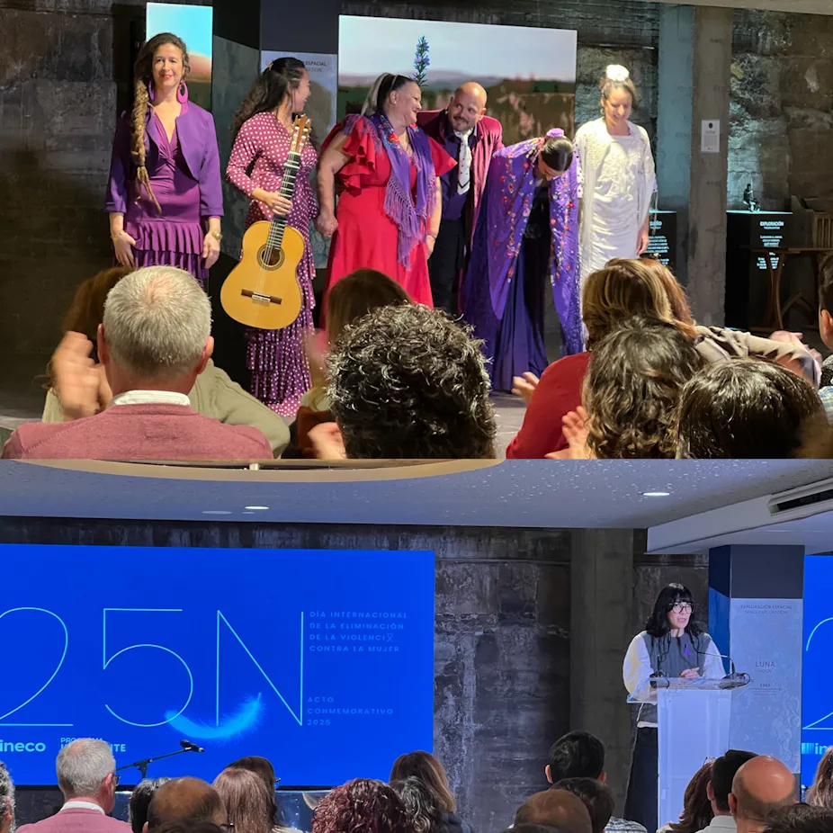 Ineco ha celebrado en Sevilla, rodeada por el equipo en Andalucía, el acto conmemorativo con motivo del 25N, Día Internacional de la Eliminación de la Violencia contra las Mujeres