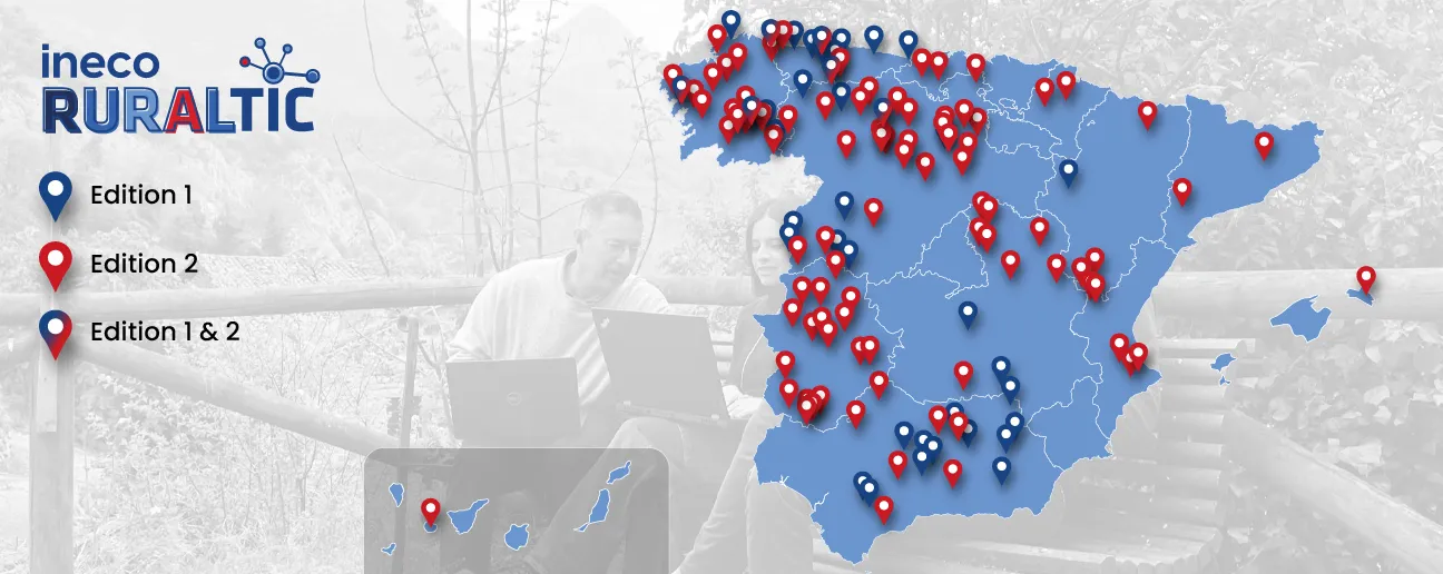 Un total de 90 municipios españoles se han inscrito a esta segunda edición del programa Ineco RuralTIC 2.0