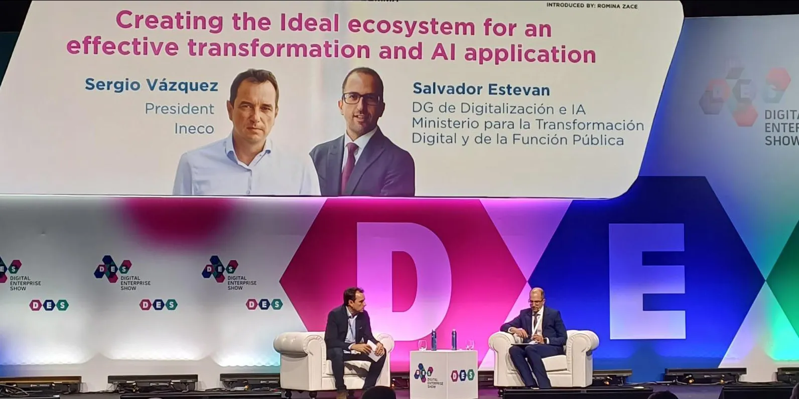 The president of Ineco, Sergio Vázquez Torrón, together with Salvador Estevan