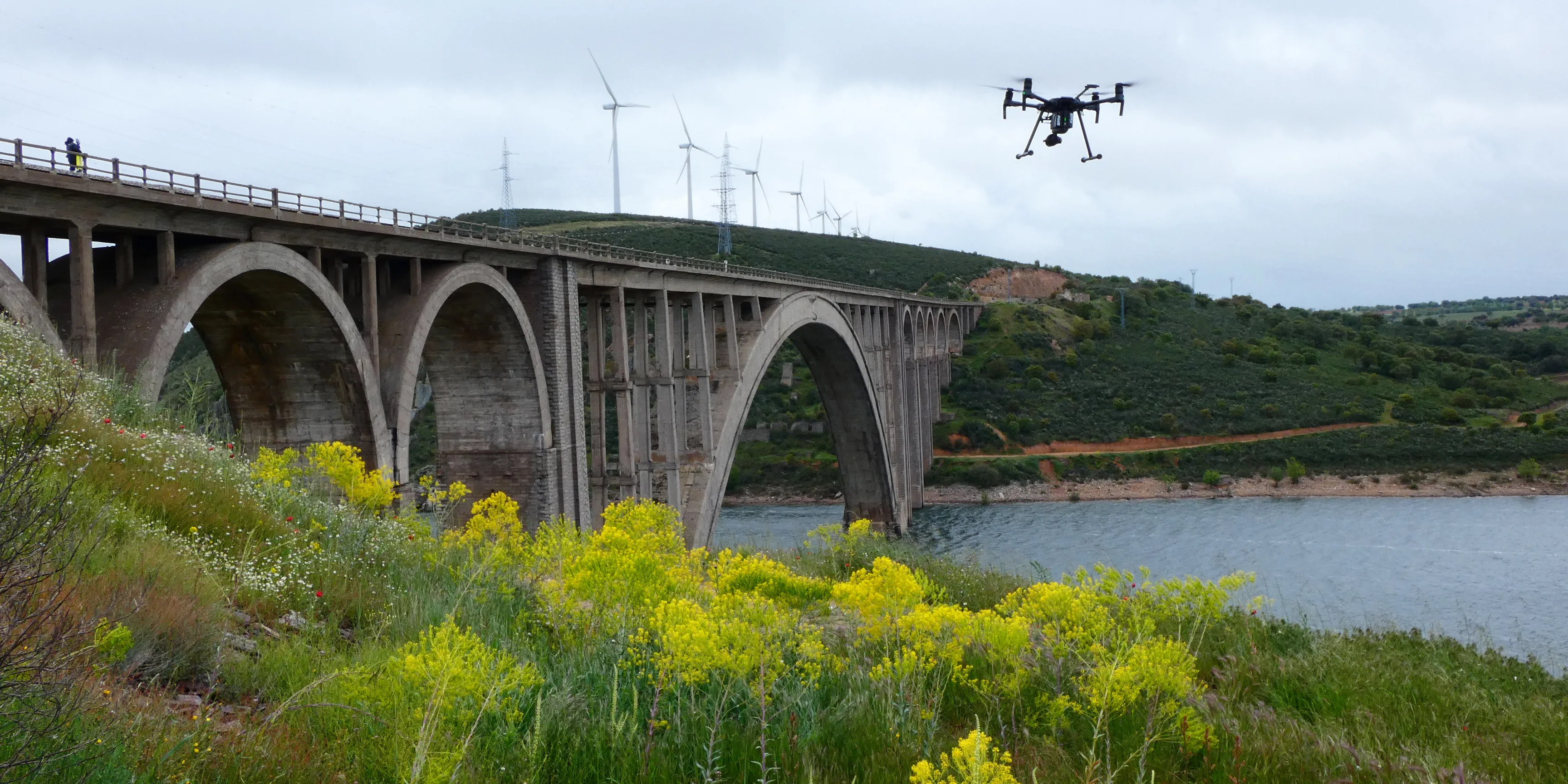 Martín Gil Viaduct during a drone inspection