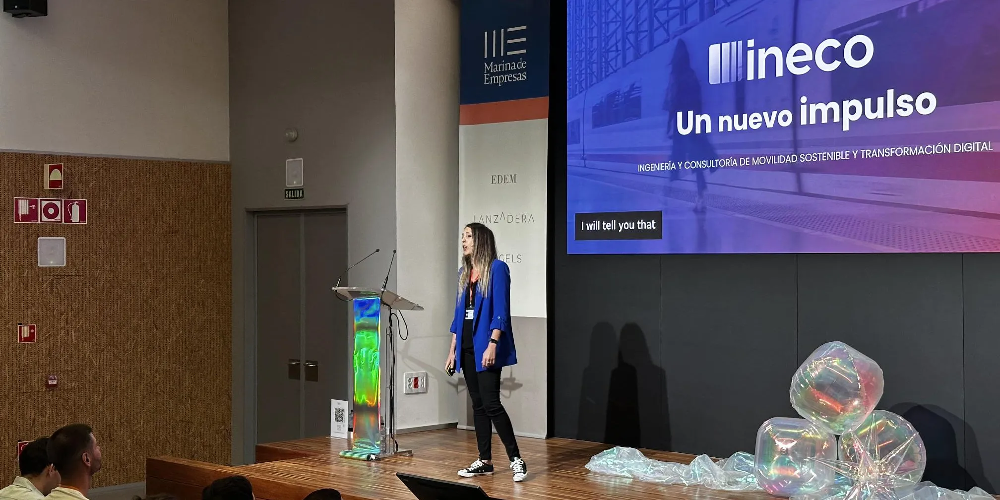 Paloma Muñoz, expert in innovation and digital transformation at Ineco, during her speech at the GenAI Summit EU