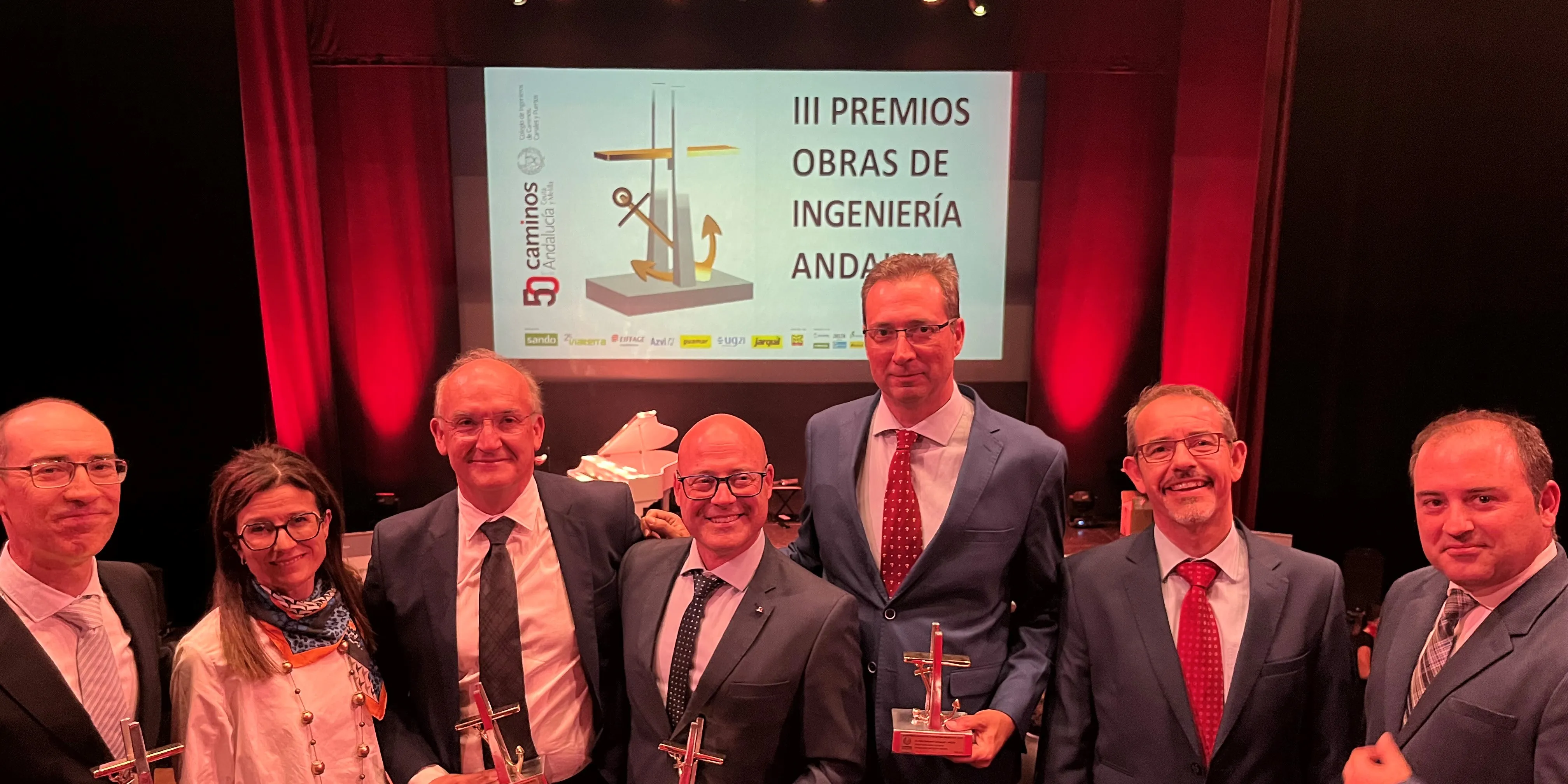 During the ceremony, a special mention was made to the engineering teams who led the technical supervision of the recognized sections, with special recognition given to the project managers from Ineco: Diego Martínez, Alejandro Martínez, Félix Rabanal, and Carlos Francisco Romera.