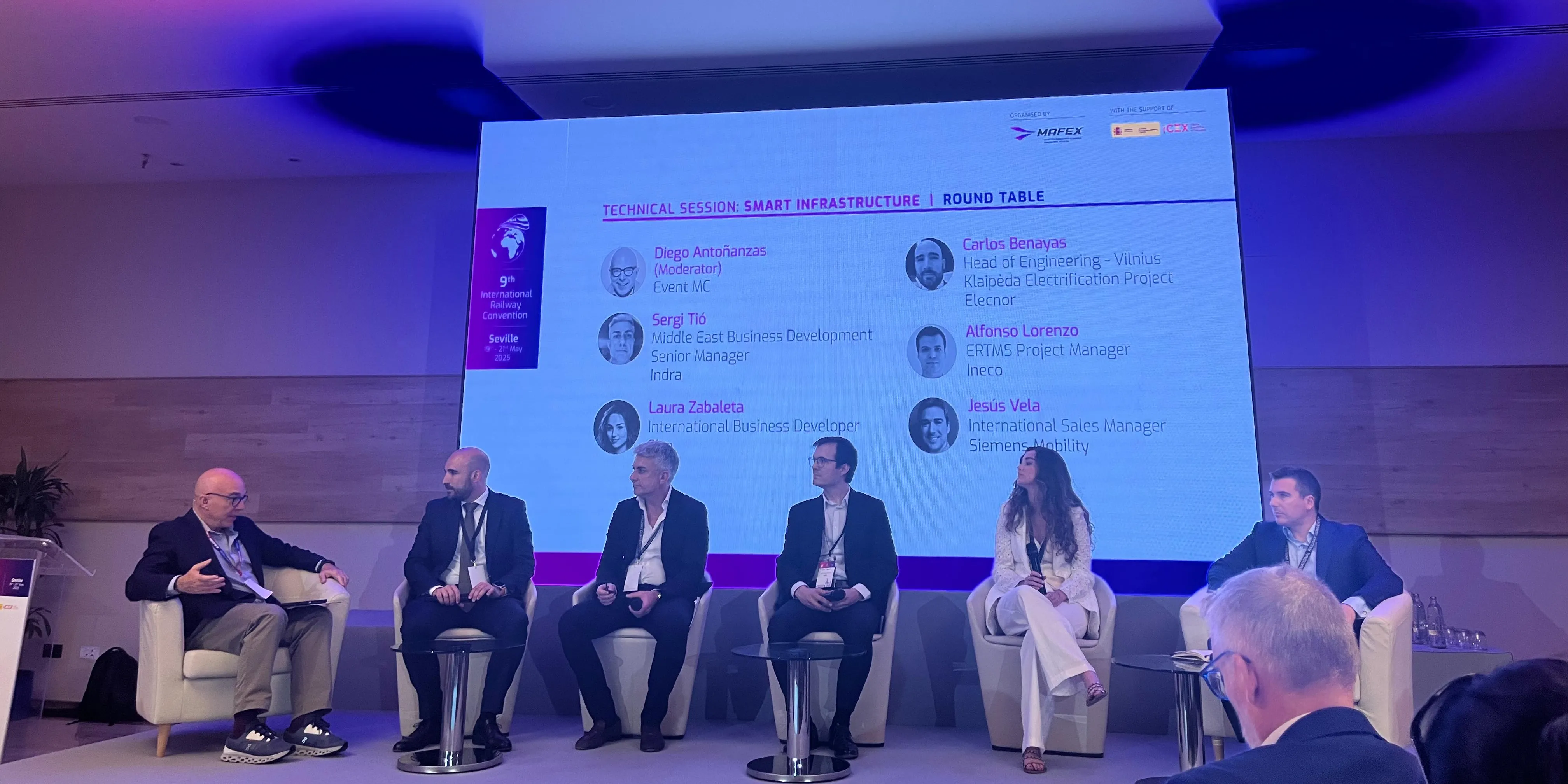 Durante las sesiones técnicas dedicadas al tren del futuro y a la infraestructura inteligente, Alfonso Lorenzo compartió con los asistentes los últimos avances que Ineco está impulsando en el despliegue del sistema ERTMS