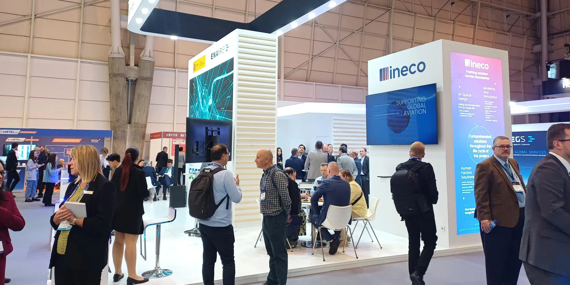 Ineco had its own space shared with ENAIRE and SENASA.