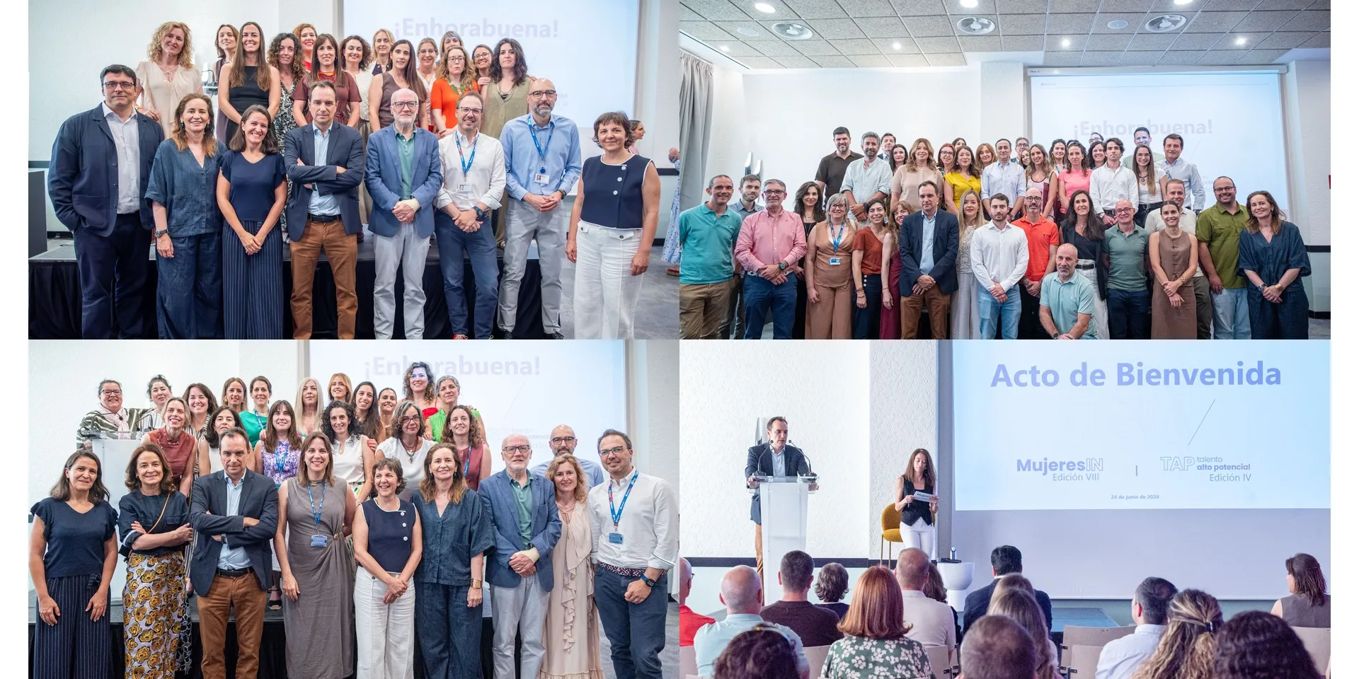 Foto de familia de las ediciones de Mujeres IN y TAP